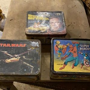 Retro metal lunch boxes